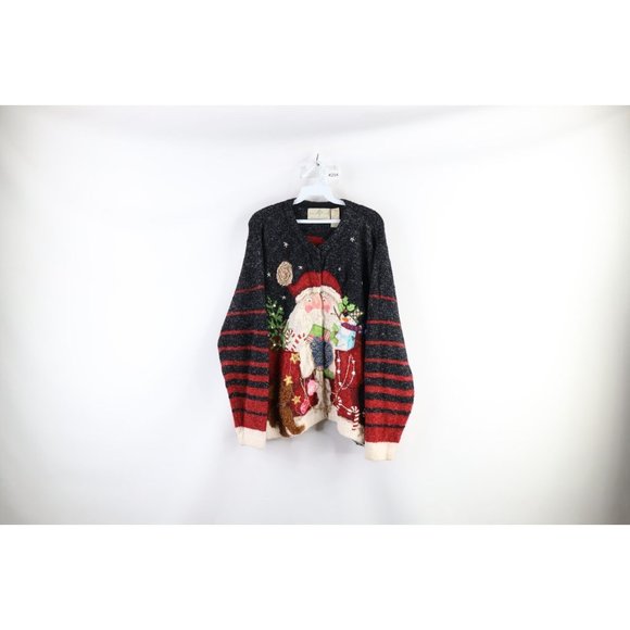 Vintage 90s Design Options Philip Jane Gordon L Christmas Cardigan Sweater